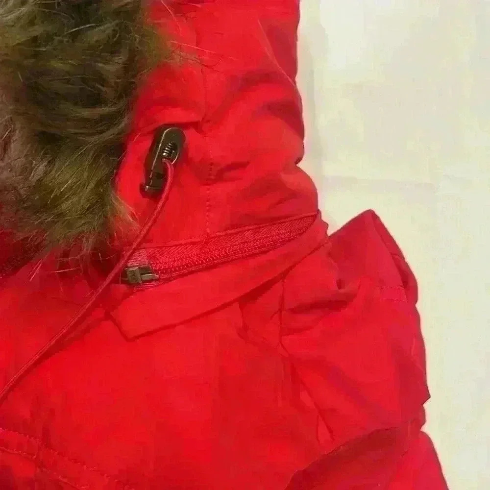 Banana Republic puffer vest with removable hood womens size S red - Picture 9 of 14